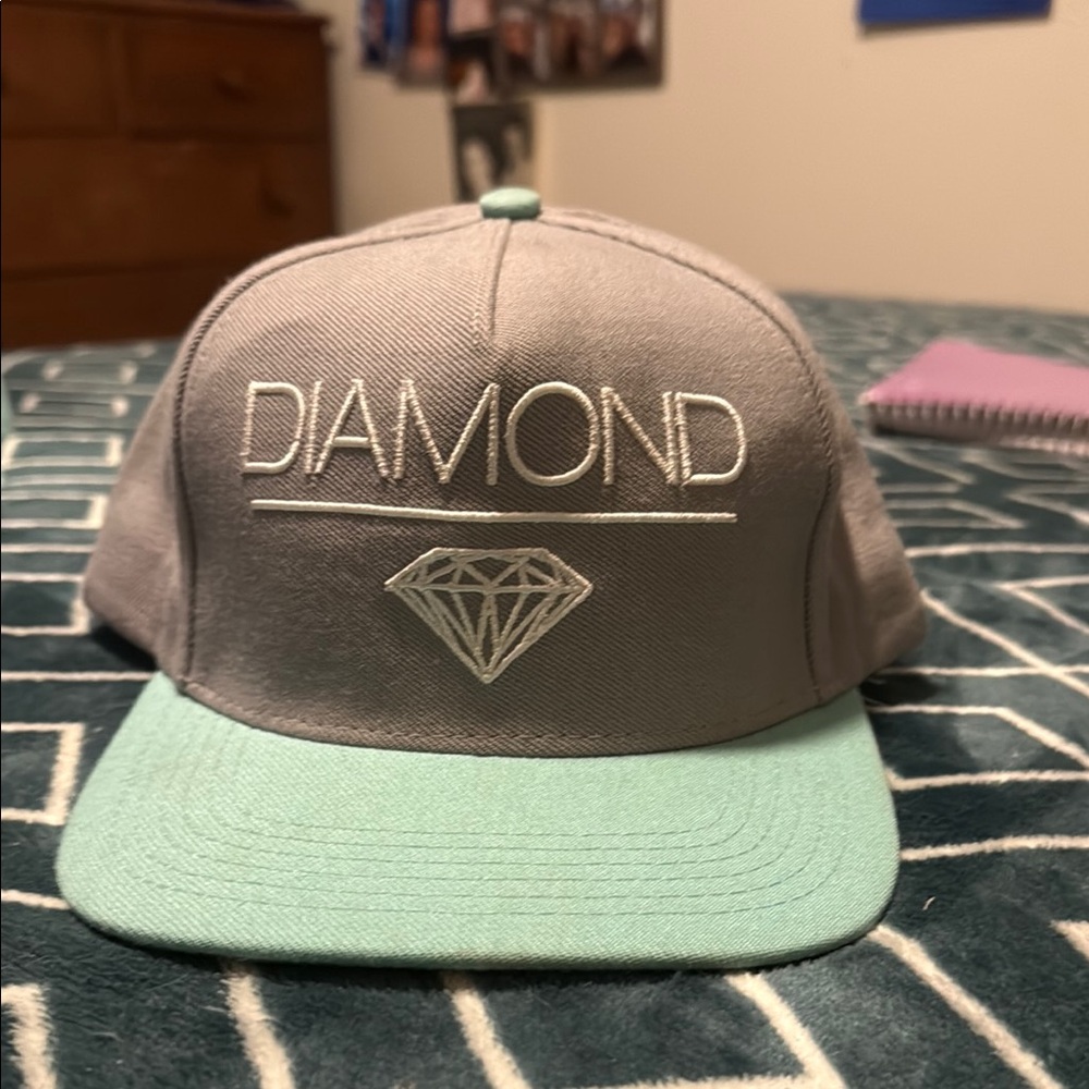 Diamond Supply Co. Gray and Mint Snapback